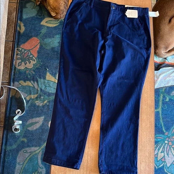 St John's Bay Girlfriend Chino Blue Pants Size 14 - Picture 2 of 5